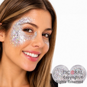 MAQUILLAJE ARTISTICO GLITTER PLATA Y PLATA (BLISTERS 2 UNID - 4 GR) (PACK X 3 BLISTERS)